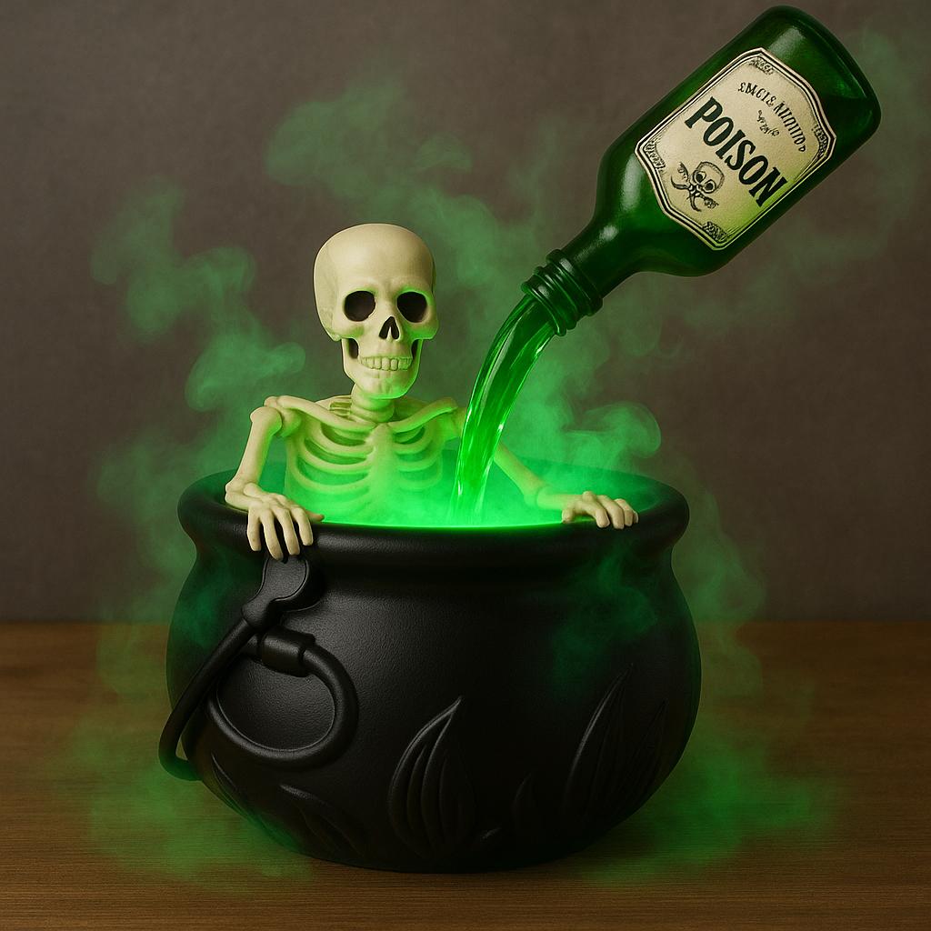 Witchcauldron with LED Light & Fog Mist Make