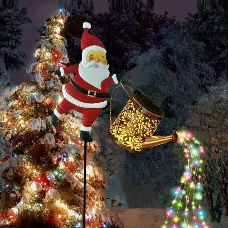 Christmas Solar Kettle Lights Garden Lawn