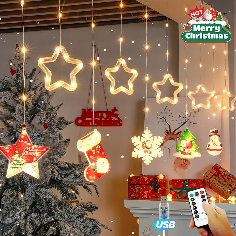 Christmas Curtain Lights – Warm White USB