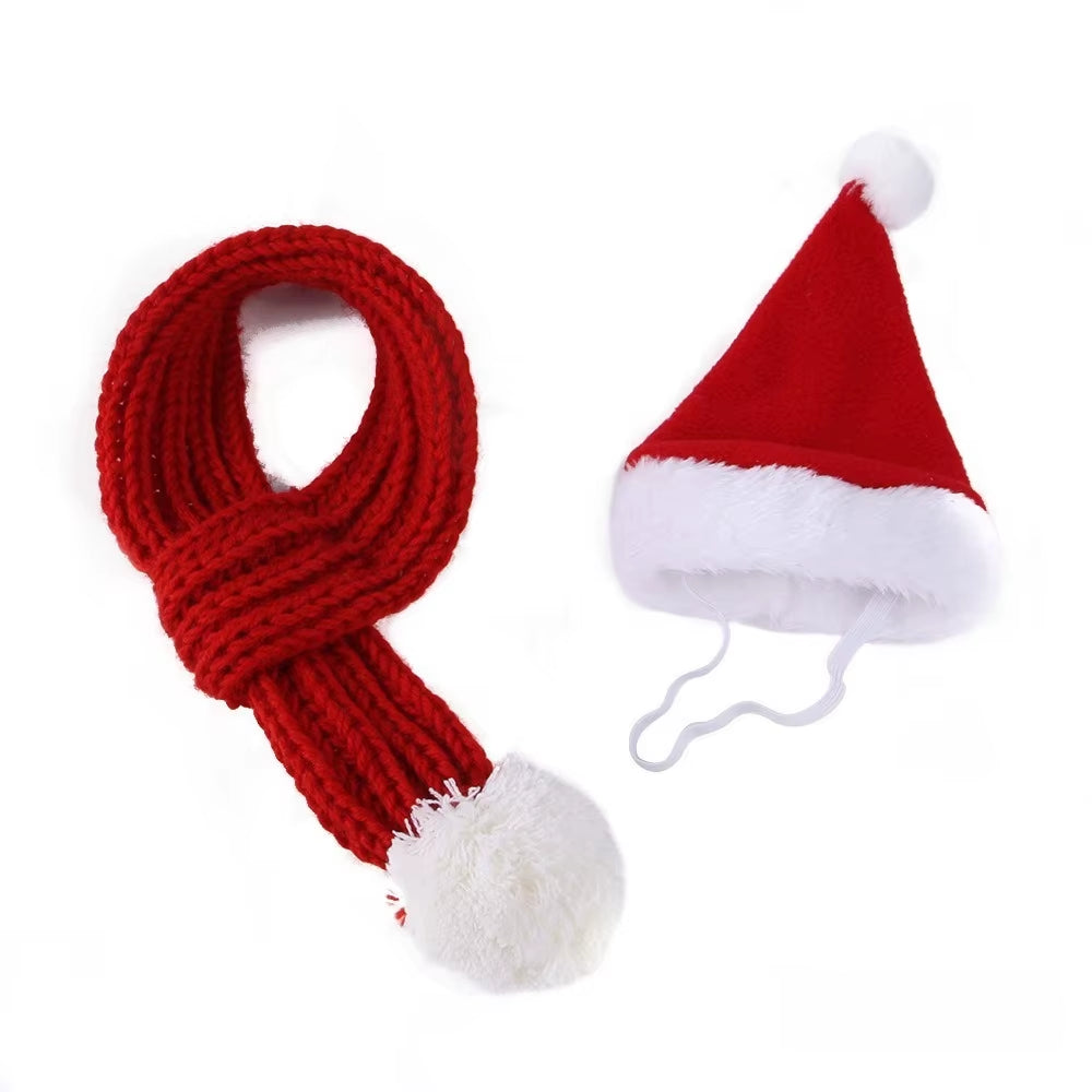 Pet Christmas Hat Scarf Set Manufacturer Creative Christmas Transformation Funny Cat Dog Clothes