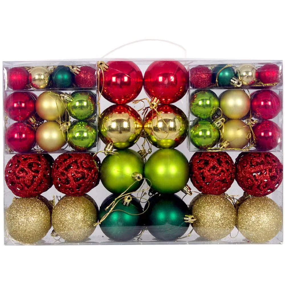 100-Piece Christmas Ball Set – Shatterproof Ornaments