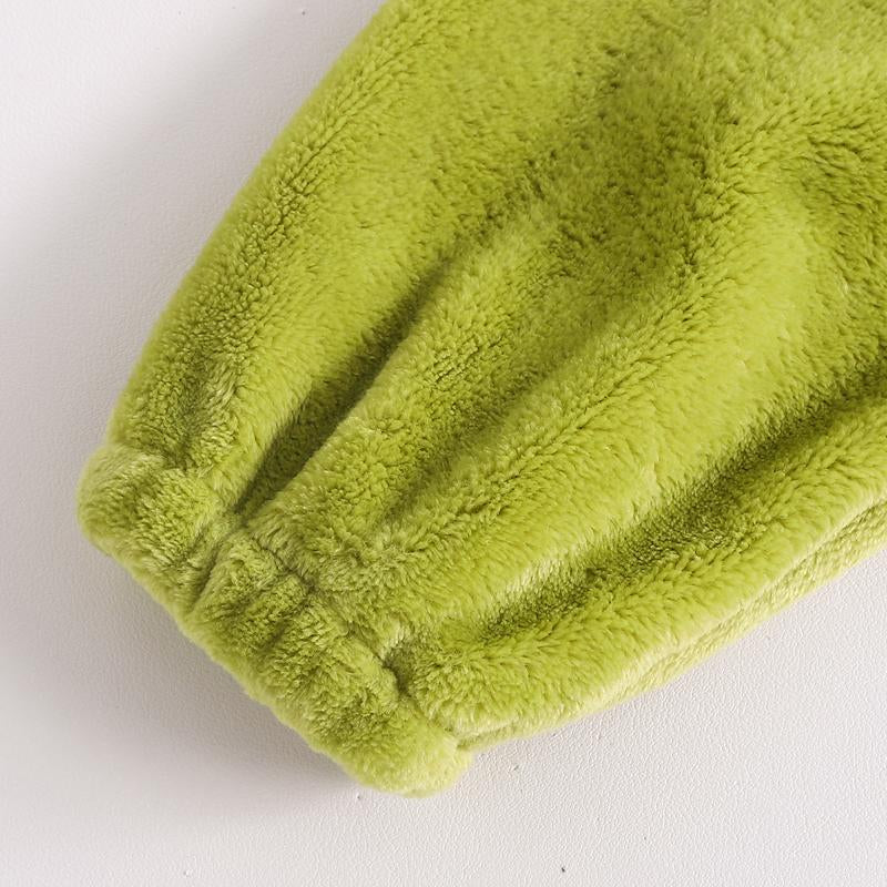 Infant Baby Boy Girl Christmas Outfit Hooded Zipper Jumpsuit Romper Furry Green Monster Xmas Clothes