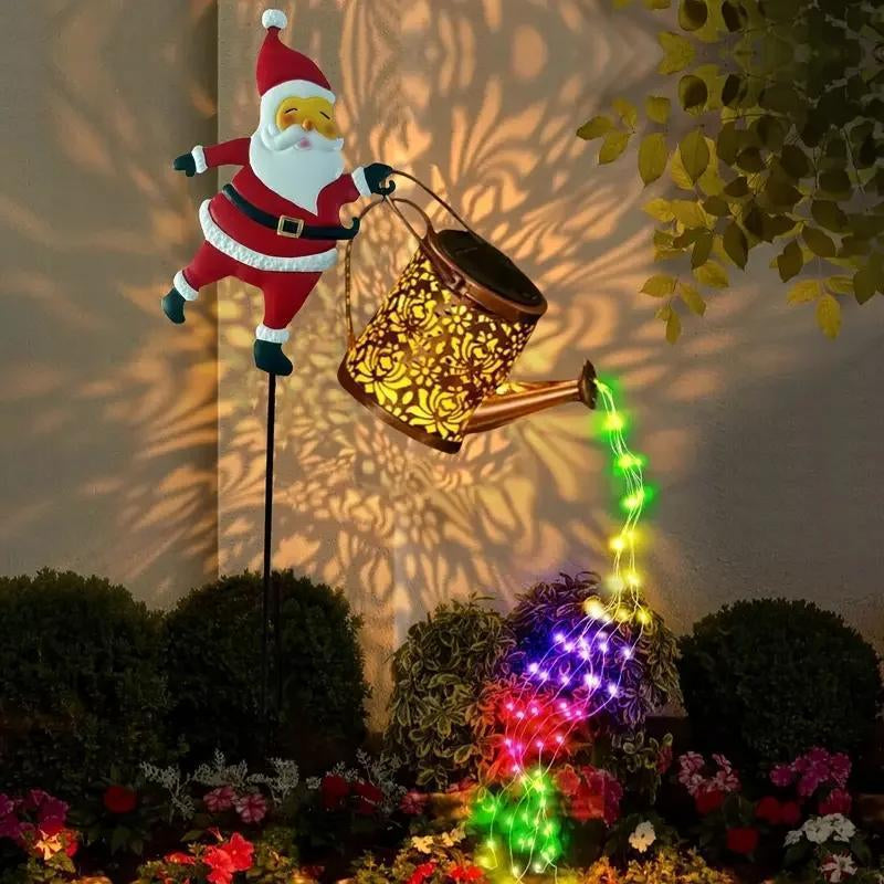 Christmas Solar Kettle Lights Garden Lawn