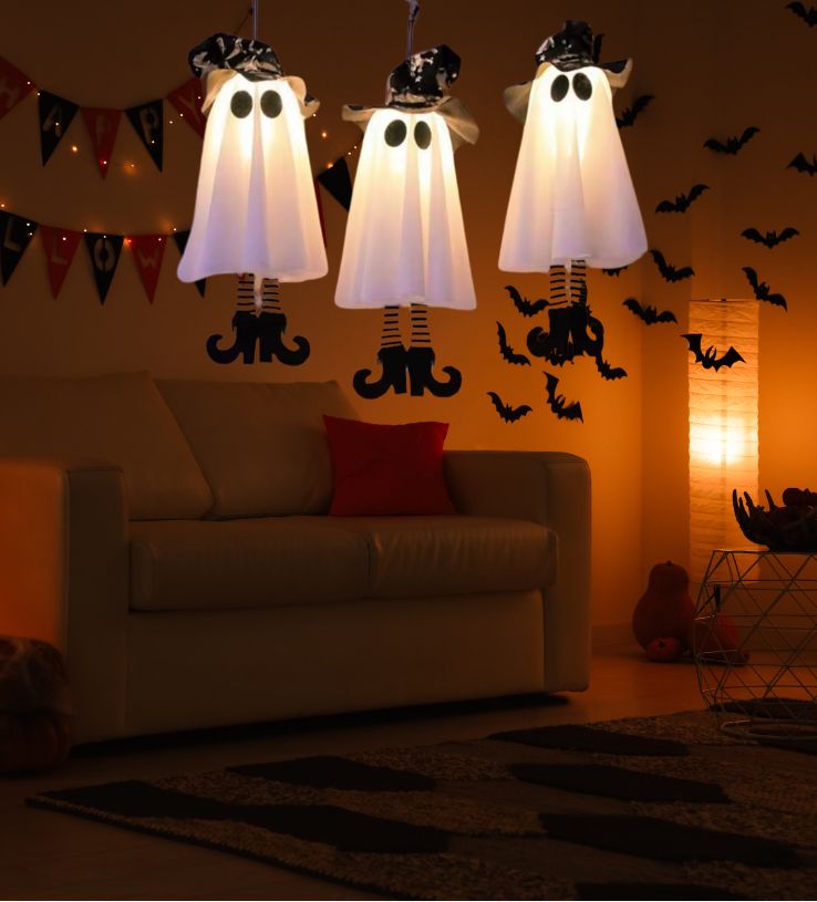 LED Ghost Lights – Spooky Hanging Halloween Decor