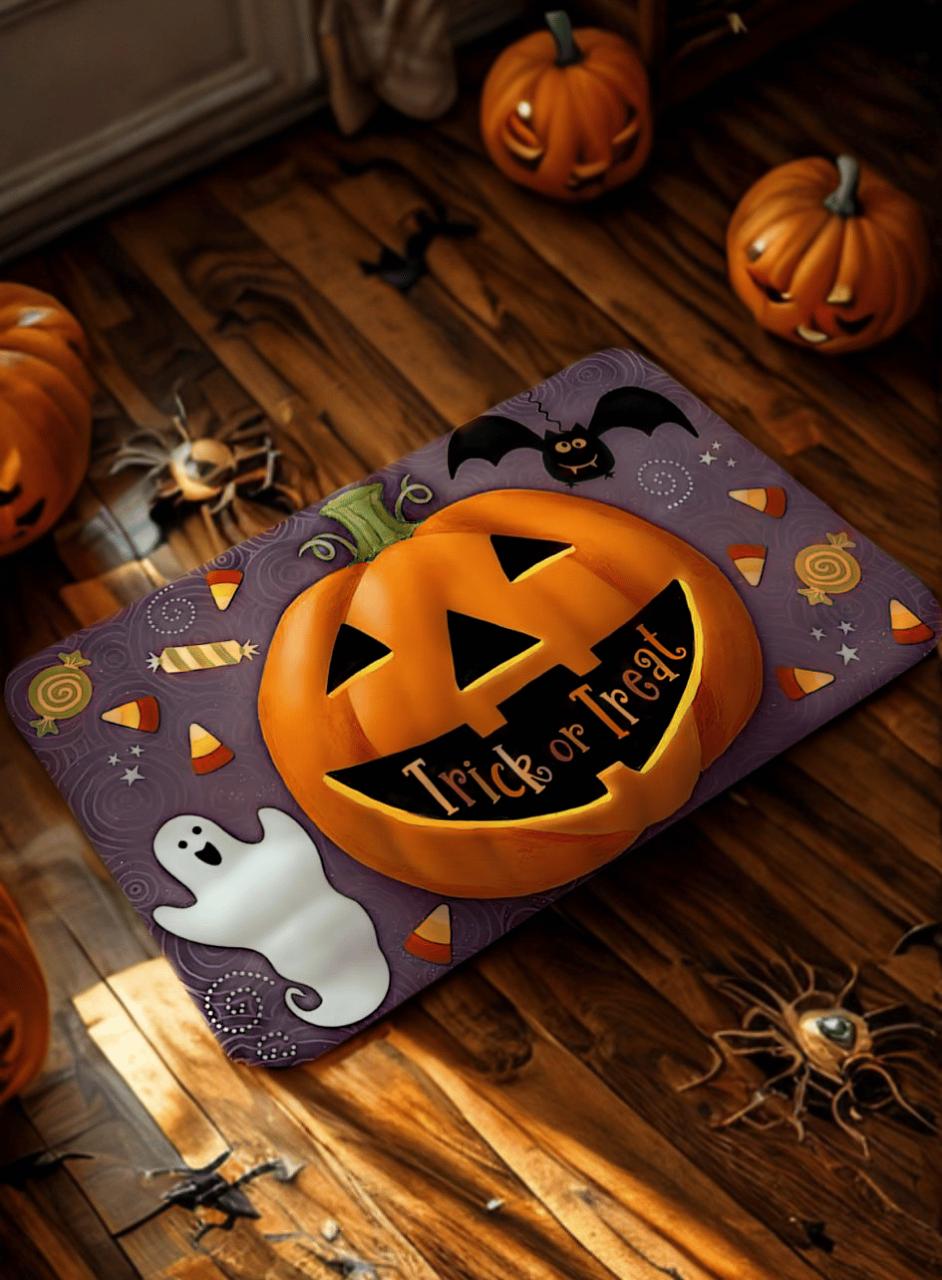 Halloween Pumpkin & Leaf Doormat