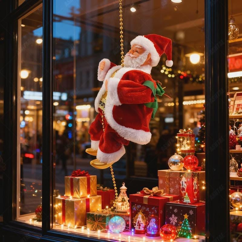Animated Motorized Climbing Santa & Rope Ladder